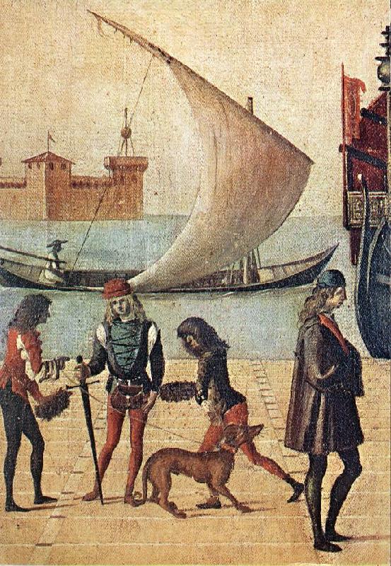 CARPACCIO, Vittore Arrival of the English Ambassadors (detail) f Norge oil painting art